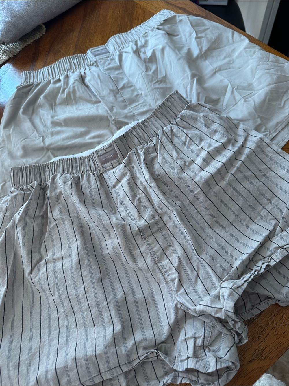 Tommy John Light Gray & Gray Striped Men’s Boxers